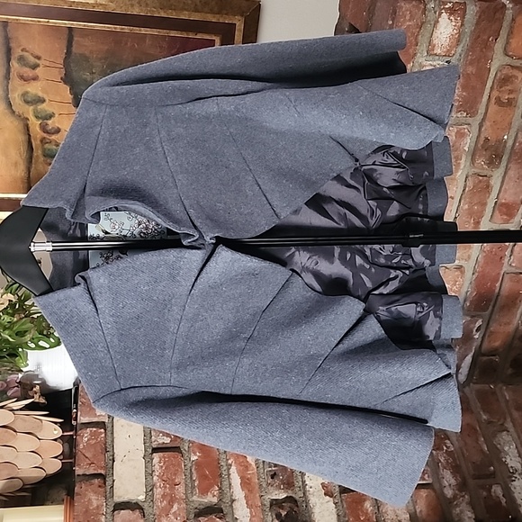 Tabitha Jackets & Blazers - Tabitha Anthropologie Gray Wool Blend Cape Jacket Sculptural Avant Garde